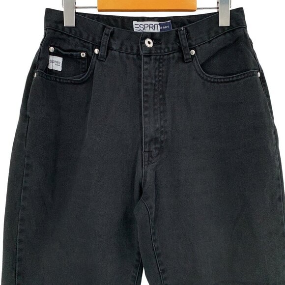 Esprit Jeans Womens 27x26 Black High Rise High Waist Mom 100% Cotton  Vintage - Picture 2 of 7